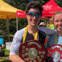 Mid Sussex triathlon winners Thomas Percy and Vicky Lee
