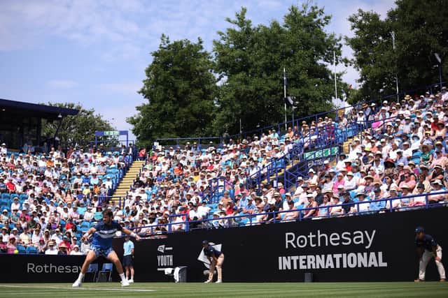 Large crowds and blue skies - a theme of the week at Devonshire Park, where life is back to normal / Picture: Getty