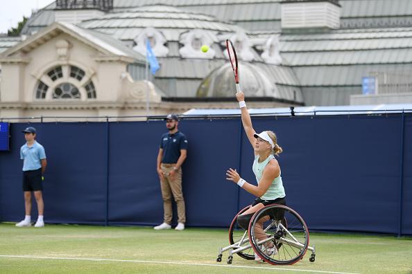 Action from a busy day of finals at Devonshire Park as Eastbourne's 2022 Rthesay International ends / Pictures: Charlie Crowhurst and Mike Hewitt for Getty/LTA