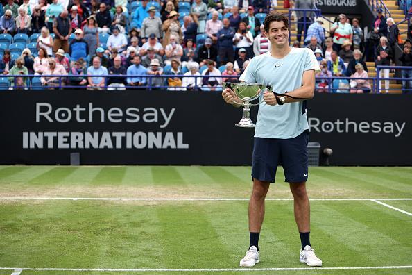 Action from a busy day of finals at Devonshire Park as Eastbourne's 2022 Rthesay International ends / Pictures: Charlie Crowhurst and Mike Hewitt for Getty/LTA