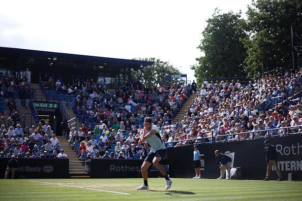 Action from a busy day of finals at Devonshire Park as Eastbourne's 2022 Rthesay International ends / Pictures: Charlie Crowhurst and Mike Hewitt for Getty/LTA
