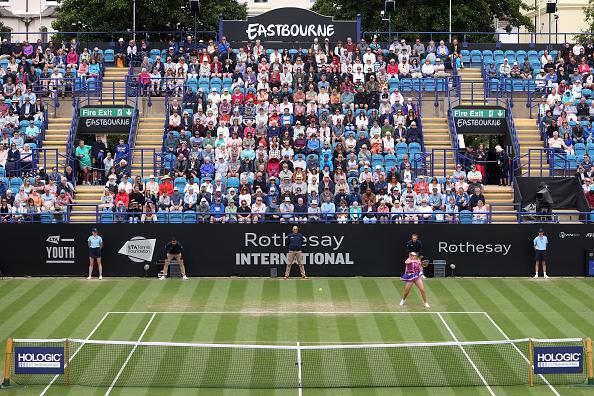 Action from a busy day of finals at Devonshire Park as Eastbourne's 2022 Rthesay International ends / Pictures: Charlie Crowhurst and Mike Hewitt for Getty/LTA