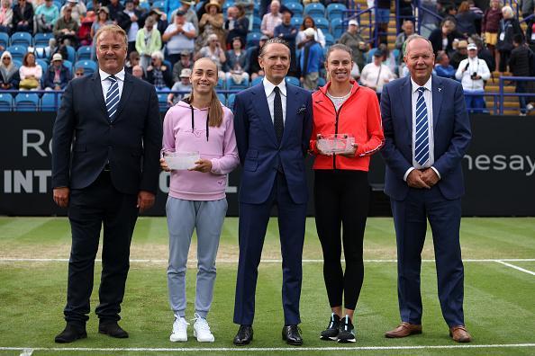 Action from a busy day of finals at Devonshire Park as Eastbourne's 2022 Rthesay International ends / Pictures: Charlie Crowhurst and Mike Hewitt for Getty/LTA