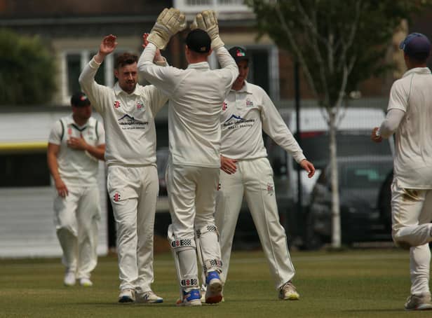 A wicket falls in the Middleton-Bognor match at Sea Lane but batsmen ruled the roost / Picture: Martin Denyer