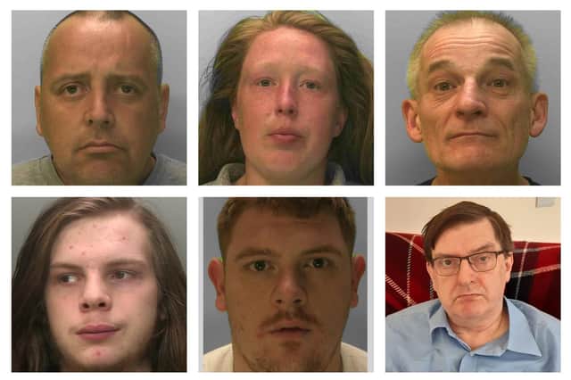 Some of the criminals locked up in Sussex in June. Pictures courtesy of Sussex Police