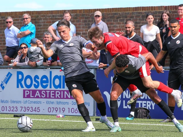Action from the Eastbourne Borough-Crawley Town pre-season friendly at Priory Lane, which Town won 1-0 / Pictures: Lydia and Nick Redman