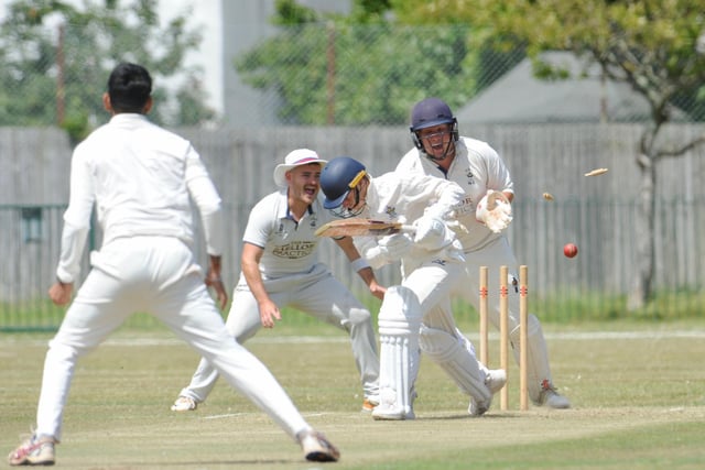 Action from Littlehampton's eight-wicket win at Worthing in division three west of the Sussex League / Pictures: Stephen Goodger