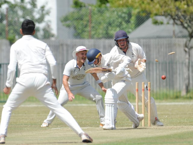 Action from Littlehampton's eight-wicket win at Worthing in division three west of the Sussex League / Pictures: Stephen Goodger