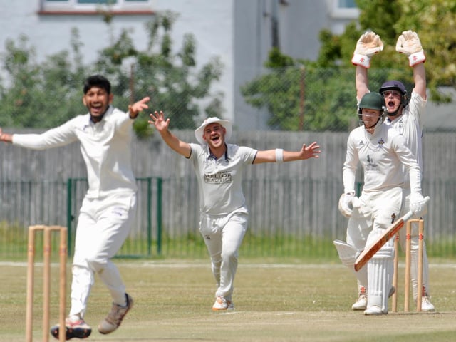 Action from Littlehampton's eight-wicket win at Worthing in division three west of the Sussex League / Pictures: Stephen Goodger