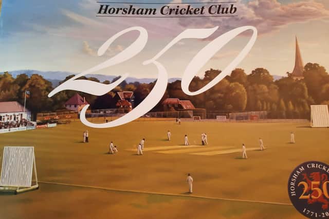 The front cover of the commemorative Horsham CC 250 brouchure