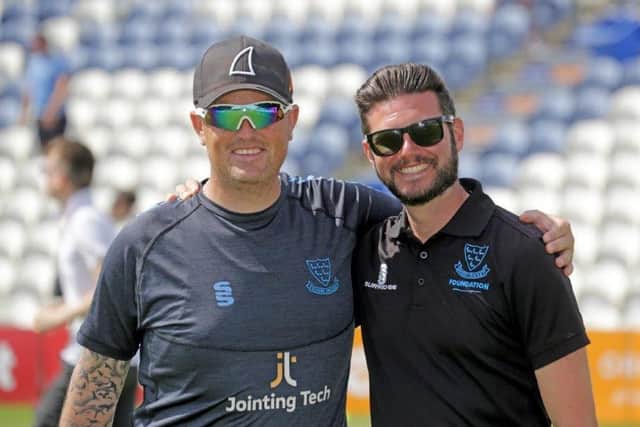 Gary Wallis-Tayler at Hove with Matt Parsons, a Sussex Foundation Cricket coach