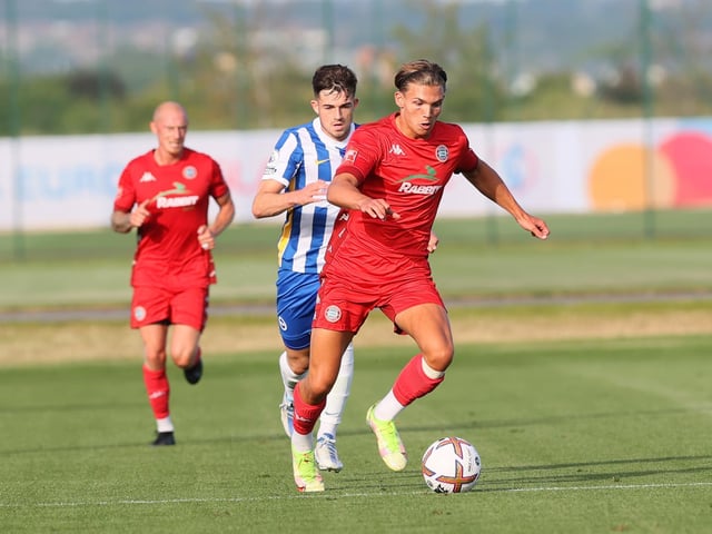 Action from the pre-season friendly between Brighton U23s and Worthing at the Seagulls' training ground which ended 1-1 / Pictures: Mike Gunn