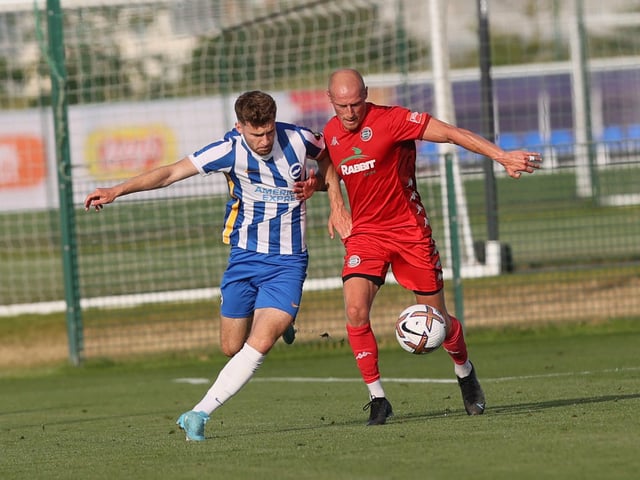 Action from the pre-season friendly between Brighton U23s and Worthing at the Seagulls' training ground which ended 1-1 / Pictures: Mike Gunn