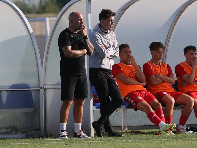 Action from the pre-season friendly between Brighton U23s and Worthing at the Seagulls' training ground which ended 1-1 / Pictures: Mike Gunn