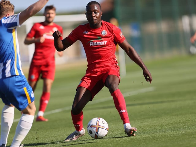 Action from the pre-season friendly between Brighton U23s and Worthing at the Seagulls' training ground which ended 1-1 / Pictures: Mike Gunn