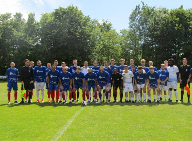 Roffey and Dorking Wanderers line up for their friendly
