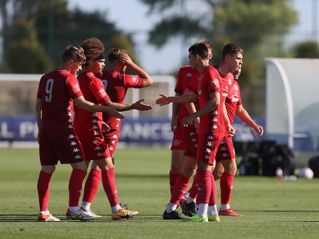 Action from the pre-season friendly between Brighton U23s and Worthing at the Seagulls' training ground which ended 1-1 / Pictures: Mike Gunn