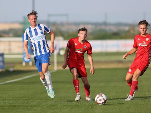 Action from the pre-season friendly between Brighton U23s and Worthing at the Seagulls' training ground which ended 1-1 / Pictures: Mike Gunn