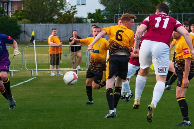 Brad Lethbridge is on target for the Rocks at Littlehampton / Picture: Tommy McMillan