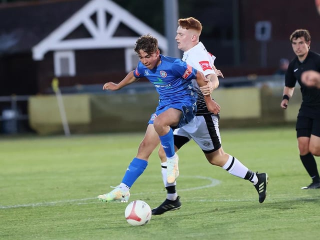 Action from Worthing's visit to Littlehampton, which the hosts won 2-1 / Picture: Mike Gunn