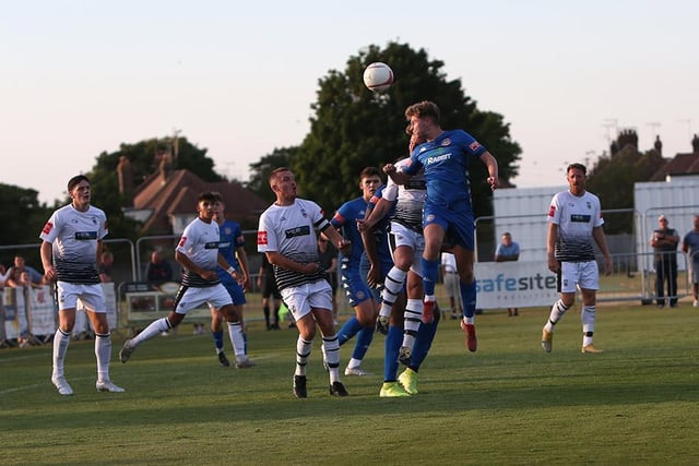 Action from Worthing's visit to Littlehampton, which the hosts won 2-1 / Picture: Mike Gunn