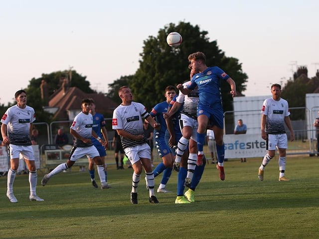 Action from Worthing's visit to Littlehampton, which the hosts won 2-1 / Picture: Mike Gunn