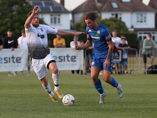Action from Worthing's visit to Littlehampton, which the hosts won 2-1 / Picture: Mike Gunn