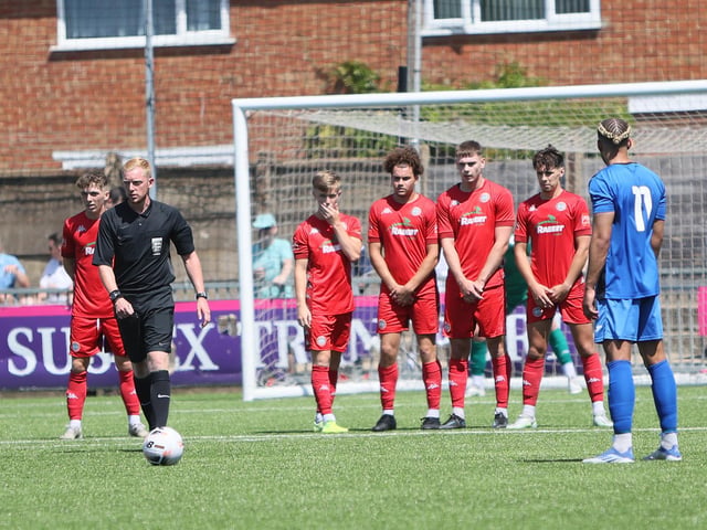 Worthing took on Winchester City and Whitehawk in a three-way afternoon of 60-minute matches / Pictures: Mike Gunn