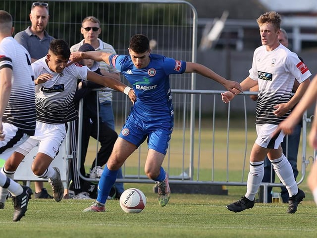 Action from Worthing's visit to Littlehampton, which the hosts won 2-1 / Picture: Mike Gunn