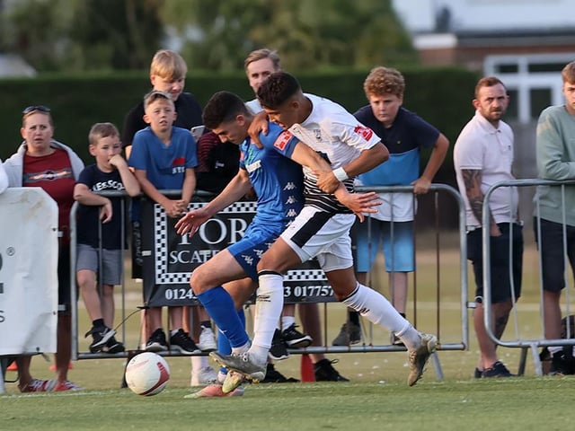 Action from Worthing's visit to Littlehampton, which the hosts won 2-1 / Picture: Mike Gunn