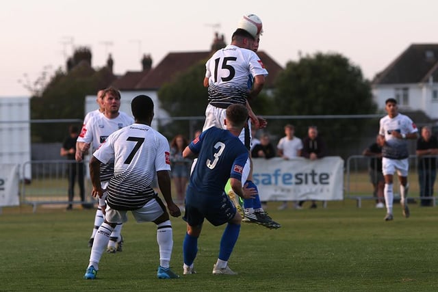 Action from Worthing's visit to Littlehampton, which the hosts won 2-1 / Picture: Mike Gunn