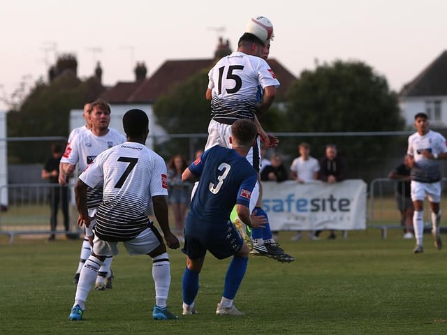 Action from Worthing's visit to Littlehampton, which the hosts won 2-1 / Picture: Mike Gunn