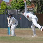 Mike Norris of Roffey faces the Bognor bowling / Picture: Derek Martin Photography