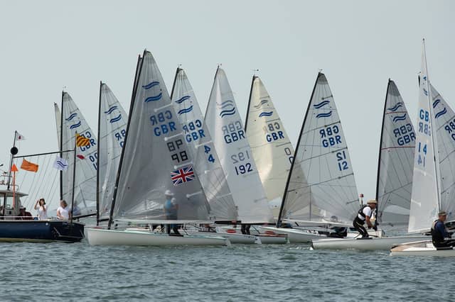 Action from the Finn Open at Bosham Sailing Club, celebrating the 70th anniversary / Pictures: Chris Hatton