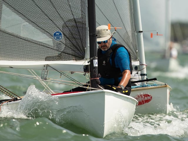 Action from the Finn Open at Bosham Sailing Club, celebrating the 70th anniversary / Pictures: Chris Hatton