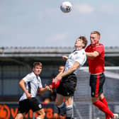 Aerial action between Eastbourne Borough and Bexhill United / Picture: Lydia Redman