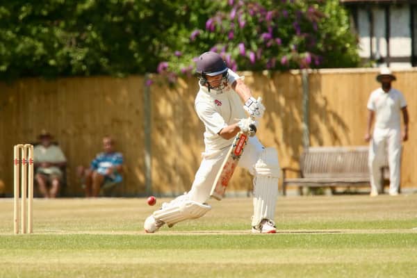 Joe Willis in action for the Horsham CC firsts last weekend - and his fine form continued with 103 while his partner was on 0 for the club's under-18s / Picture: Martin Denyer