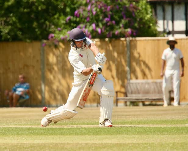 Joe Willis in action for the Horsham CC firsts last weekend - and his fine form continued with 103 while his partner was on 0 for the club's under-18s / Picture: Martin Denyer