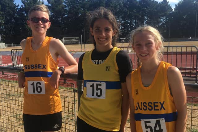 Rovers trio Fin Lumber-Fry, Kristi Prifiti and Evie Lennard in their Sussex colours