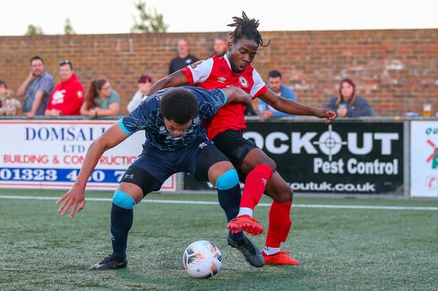 Action from Eastbourne Borough's final pre-season friendly, a 1-1 draw at home to a young Lincoln City XI | Pictures: Lydia and Nick Redman