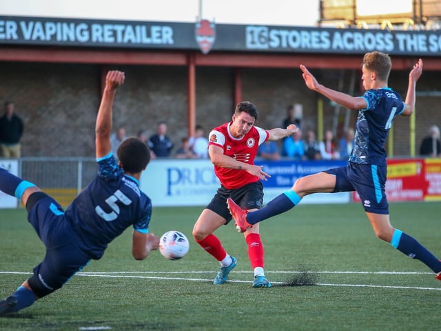 Action from Eastbourne Borough's final pre-season friendly, a 1-1 draw at home to a young Lincoln City XI | Pictures: Lydia and Nick Redman