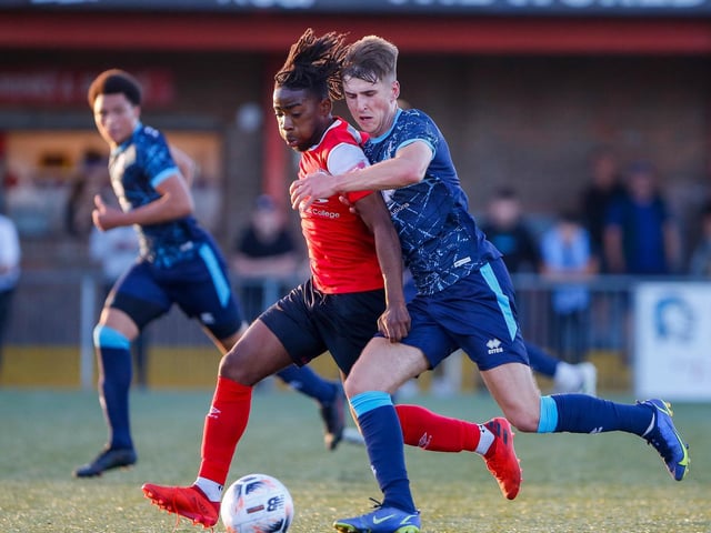 Action from Eastbourne Borough's final pre-season friendly, a 1-1 draw at home to a young Lincoln City XI | Pictures: Lydia and Nick Redman