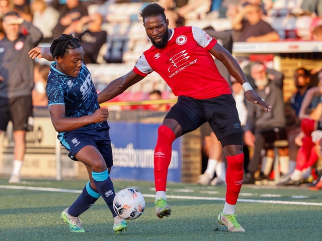 Action from Eastbourne Borough's final pre-season friendly, a 1-1 draw at home to a young Lincoln City XI | Pictures: Lydia and Nick Redman