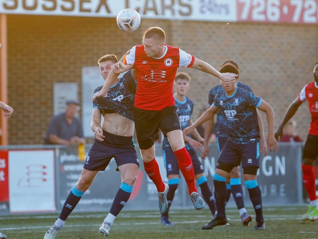 Action from Eastbourne Borough's final pre-season friendly, a 1-1 draw at home to a young Lincoln City XI | Pictures: Lydia and Nick Redman