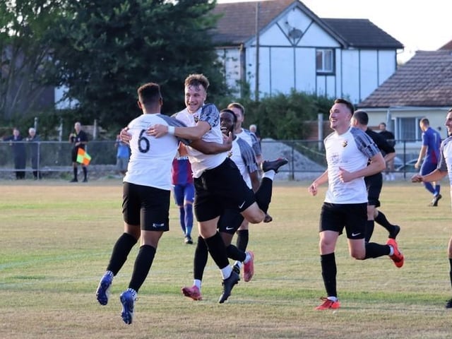 Action and goal celebrations from Pagham's Wessex League win over US Portsmouth at Nyetimber Lane | Pictures: Roger Smith