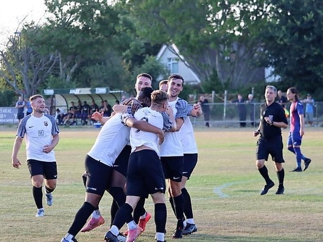 Action and goal celebrations from Pagham's Wessex League win over US Portsmouth at Nyetimber Lane | Pictures: Roger Smith