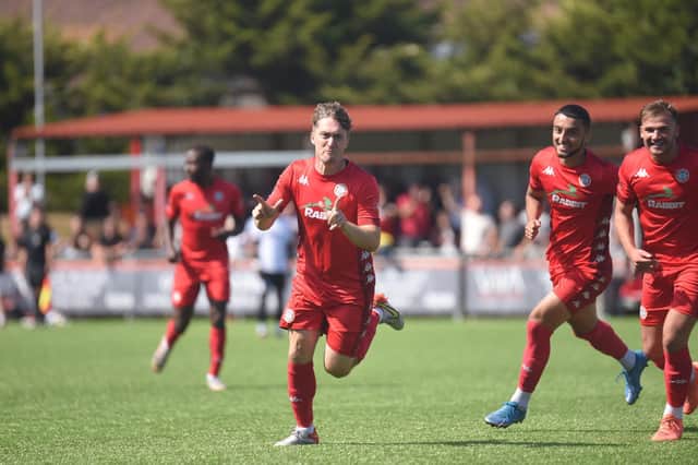 Action from Worthing's opening National South game, which finished 1-1 at home to Dover | Pictures: Marcus Hoare