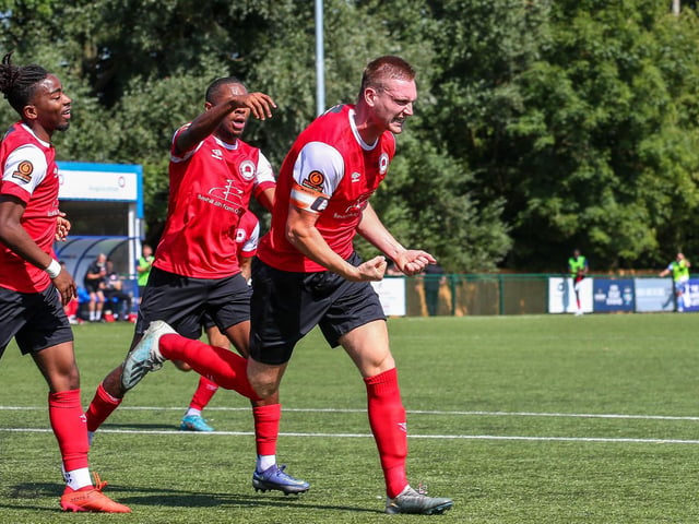Action and goal celebrations from Eastbourne Borough's 3-1 win at Oxford City in the National League South | Pictures: Lydia and Nick Redman