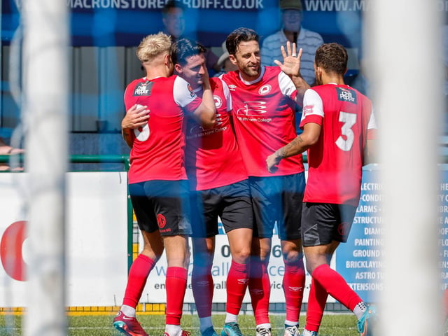 Action and goal celebrations from Eastbourne Borough's 3-1 win at Oxford City in the National League South | Pictures: Lydia and Nick Redman