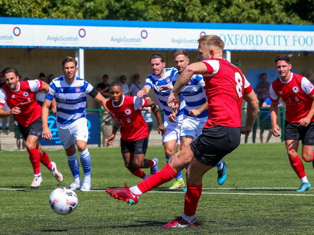 Action and goal celebrations from Eastbourne Borough's 3-1 win at Oxford City in the National League South | Pictures: Lydia and Nick Redman